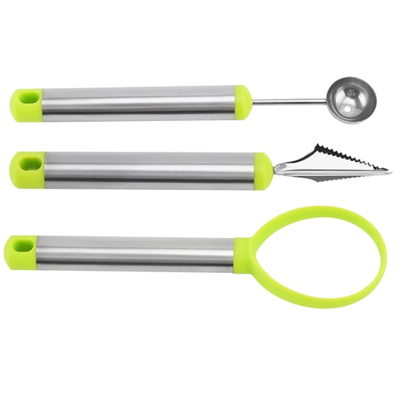 USUERY Piece Carving Set Stainless Tools With Green Silicone Handles Ideal For Creating Vegetable Decorations