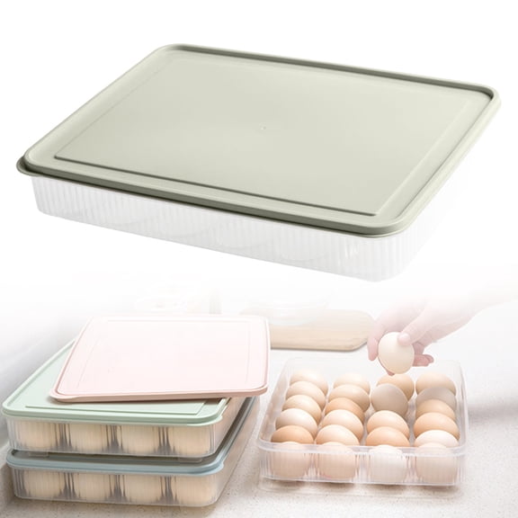 USUERY Plastic Egg Storage Box With Lid Stackable Tray For Refrigerator Fresh Keeping Egg Holder For Kitchen Home Use