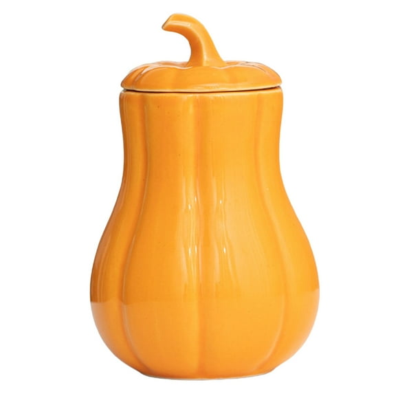 USUERY Pumpkin Shape Tea Canister Candy Jar Loose Tea Jar Coffee Sugar Storage Pot Seasoning Container For Home Fall Decor