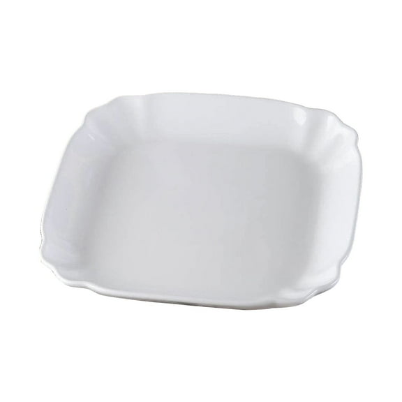 USUERY Pure White Ceramic Baking Tray Rectangular Deep Dish Oven Tableware Rice Dish Baked Cheese Western Dish Inch Dinnerware Set