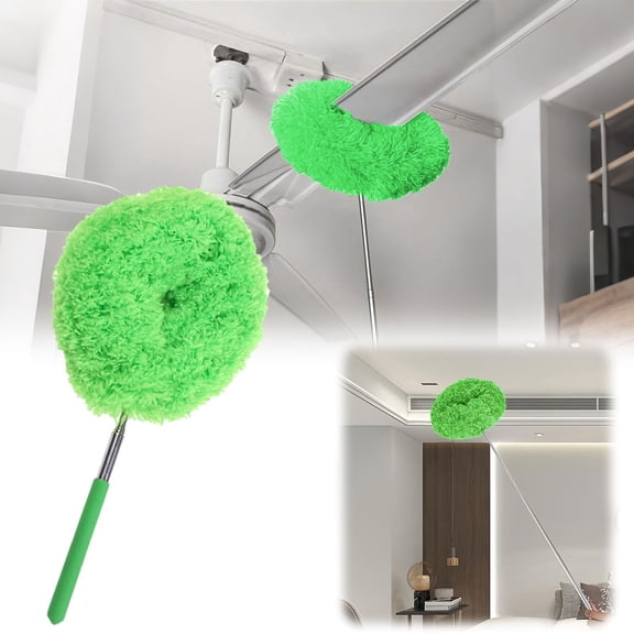 USUERY Retractable Ceiling Fan Duster with Extension Pole 12 to 31 Inch Reusable Microfiber for Furniture Bookshelves Wall Door