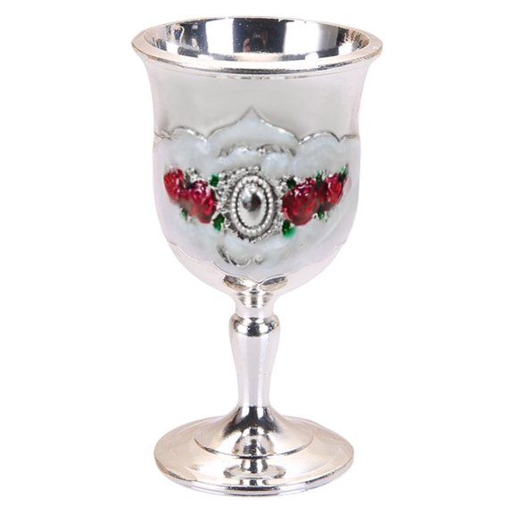 USUERY Rose Wine Cup Metal Goblet Shot Glass Engraved Medieval Drinkware For Wedding Decor Home