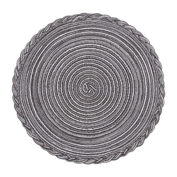 USUERY Round Cotton Yarn Placemat Handwoven Non Slip Plate Mat Heat Insulated for Western Style Dining Table