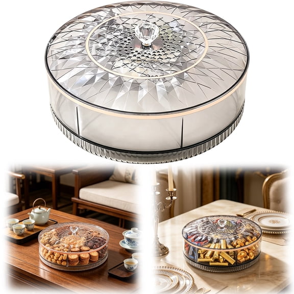USUERY Serving Tray with Compartments Snack Container with Lid for Storage Picnics Weddings Receptions Kitchen Party Catering