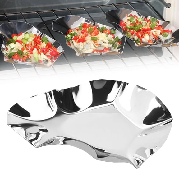 USUERY Stainless Steel Large Grilling Pan Reusable For Baked Grilled Seafood Clam Scallop Home Kitchen