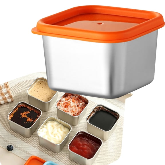 USUERY Stainless Steel Seasoning Box with Lid Outdoor Picnic Spice Container Portable Travel Salt Pepper Shaker ml
