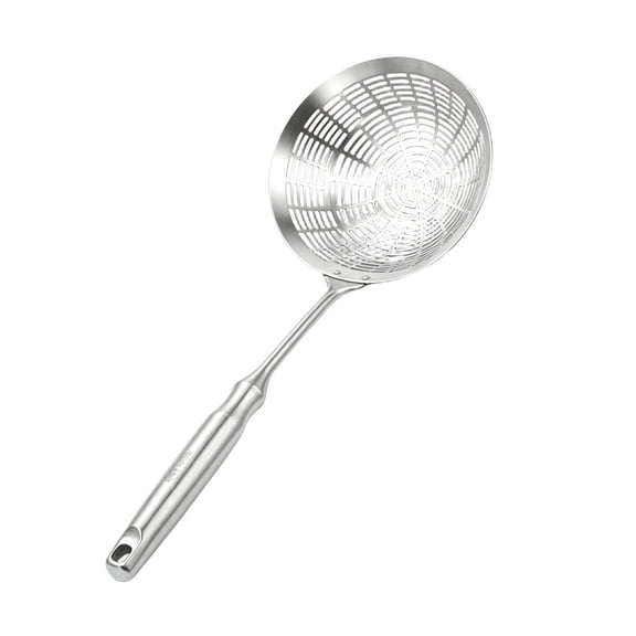 USUERY Stainless Steel Slotted Strainer Spoon For Deep Wok Straining Spoon With Holes Kitchen Cooking Utensil Mesh For Frying Fryer Pasta Egg Soup Home