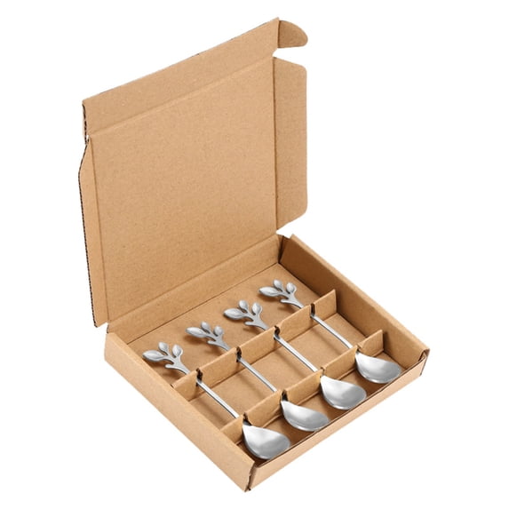 USUERY Stainless Steel Small Coffee Spoon For Dessert Yogurt Ice Cream Creative Design Cutlery Set