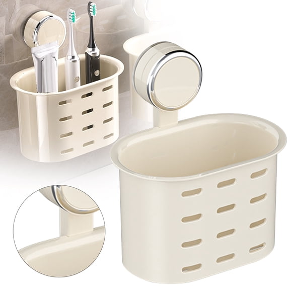 USUERY Wall Mounted Bathroom Shower Organizer Removable Suction Cup Hanging Storage Container For Tissues Toiletries Cosmetics