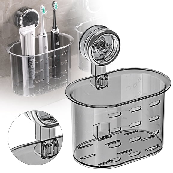 USUERY Wall Mounted Bathroom Shower Organizer Removable Suction Cup Hanging Storage Container For Tissues Toiletries Cosmetics