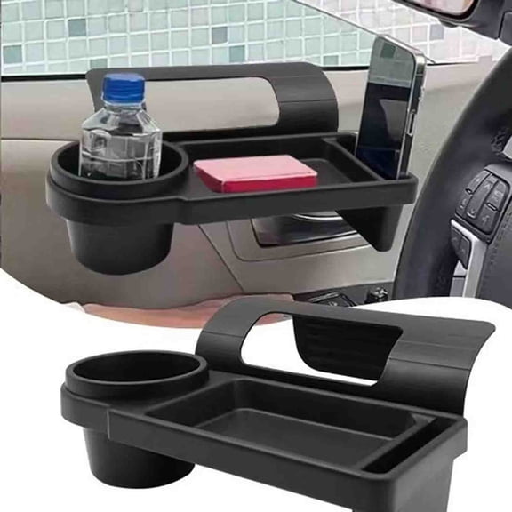 USUERY Window Cup Holder Rack With Tray For Car Vehicle Truck Window Door Phone Earphone Key Bottle Change Organizer Home