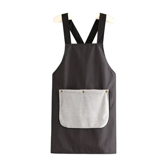 USUERY Women Kitchen Apron With Hand Wipe Pockets For Cooking Baking Wipeable Oil Proof For Kitchen Nail Shop