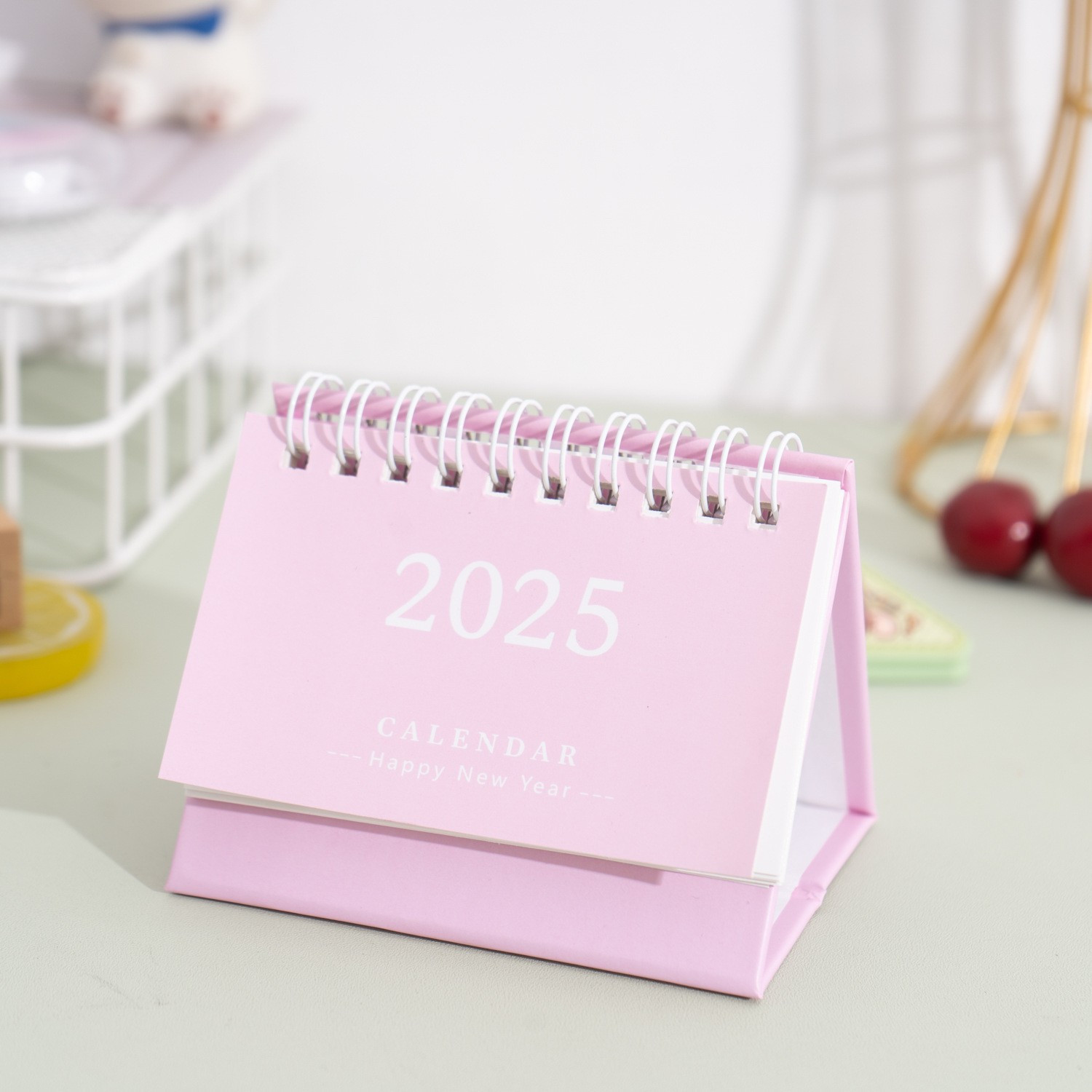 Desk Calendar 2025 Pink 