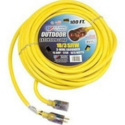 USW 10/3 100ft Heavy Duty Yellow Extension Cord with Lighted Plug