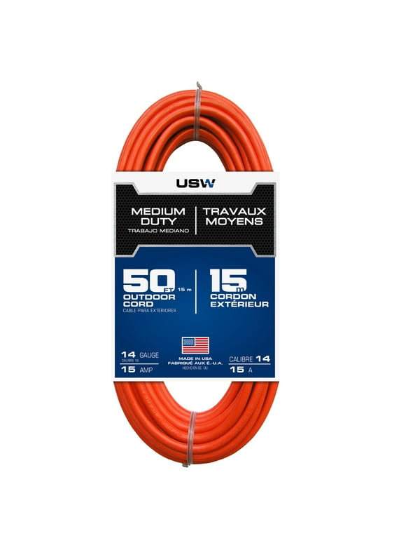 USW 14/3 50ft SJTW Orange Medium Duty Extension Cord