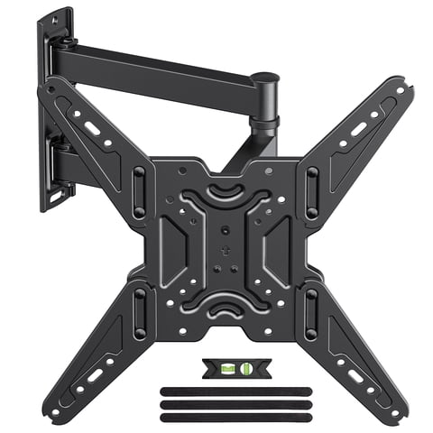 USX MOUNT Full Motion TV Wall Mount, Swivel Tilt Extension Articulating Arm for 26 to 65 Inch Flat Curved TV, Max VESA 400x400mm, Holds up to 77lbs, Fits Wood Stud Concrete Brick Walls