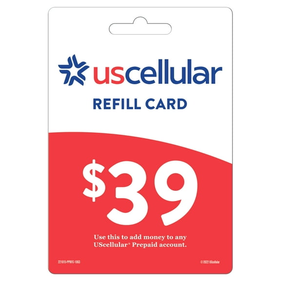 UScellular $39 Cell Service Prepaid Calling Card for Prepaid Account Top Up (Email Delivery)