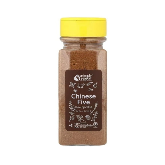 USimplySeason Chinese Five Spice (4.8 oz) – One Blend for Many Meals: Stir-Fries, Roasts, Baking | No MSG, Salt-Free, Vegan-Friendly