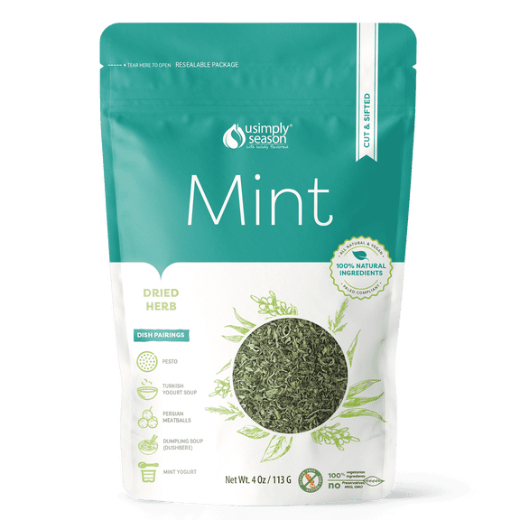 USimplySeason Dried Peppermint Leaves for Tea and Culinary Use, 4 oz