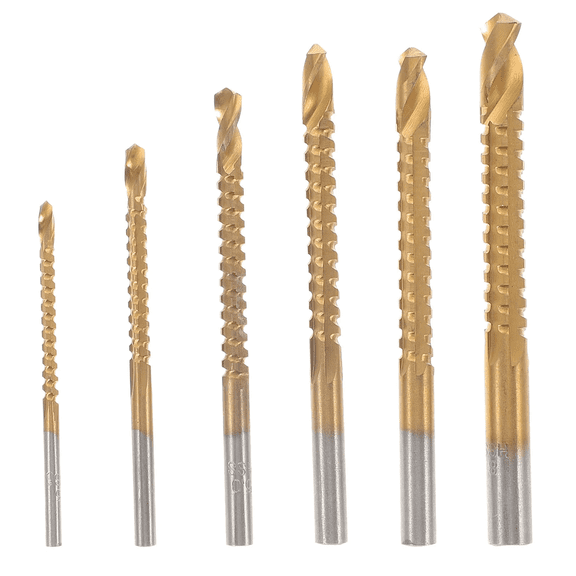 UT-LNTELA Side Cutting Drill Bit Set, Titanium Coated Drill Bits for Metal and Wood with Serrated Grooving