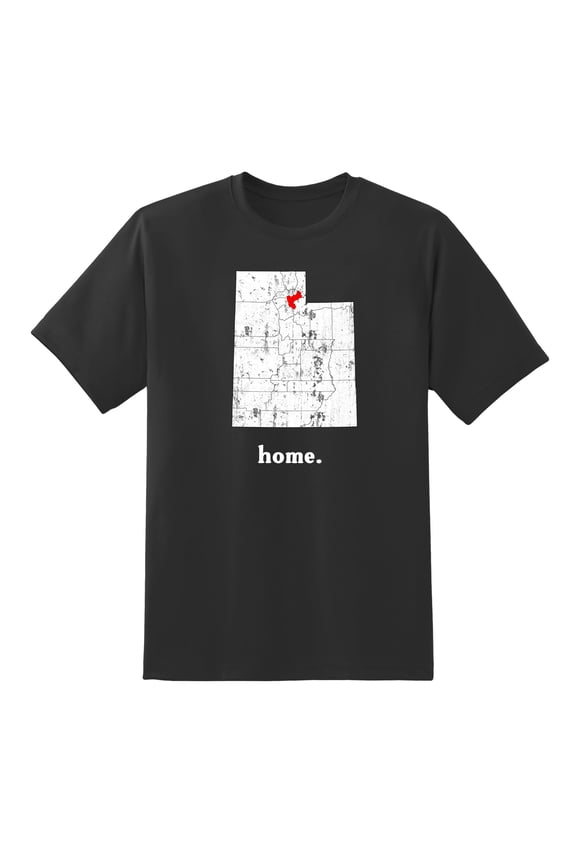 UT Map Utah Home State Love Utah Home Design Mens Graphic T Shirts for Men Women Black,XXL