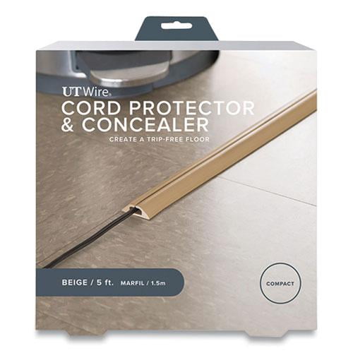 Beige Compact Cord Cover Cable Protector, 5 Ft