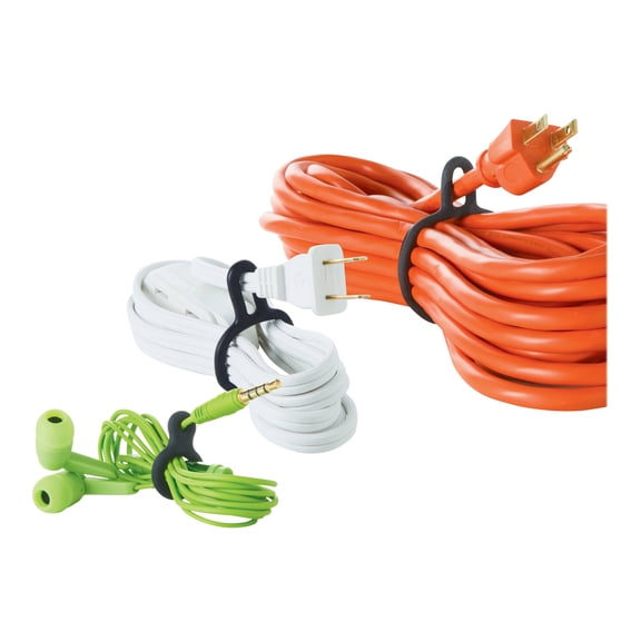 UT Wire Black Binditz Attachable Silicon Cable Wrap for Home, kitchen Small Appliances, Computer, Hair Dryer Cords in Black Set of 12 Assorted Sizes