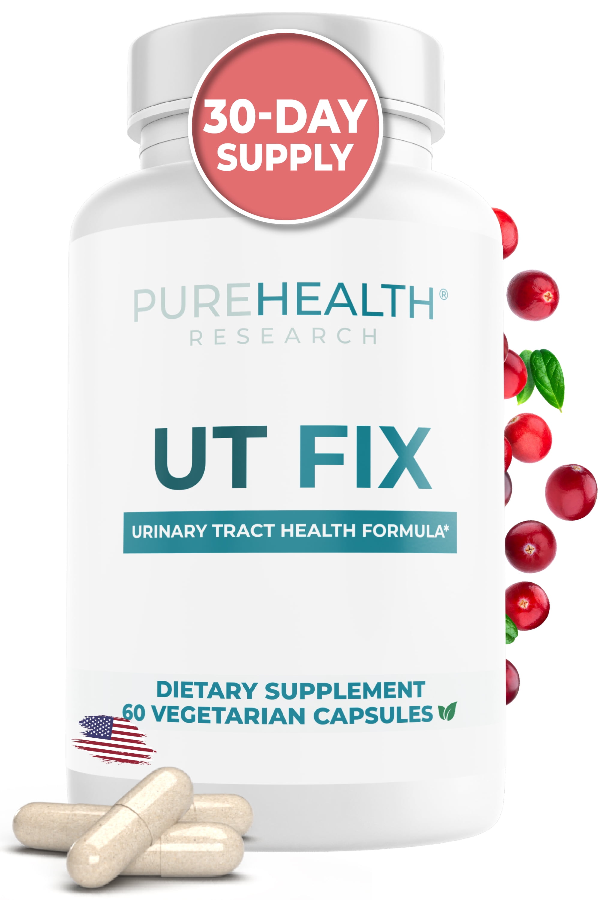 UT fix D Mannose with Cranberry Supplement for Uti & Urinary Tract Health by PureHealth Research