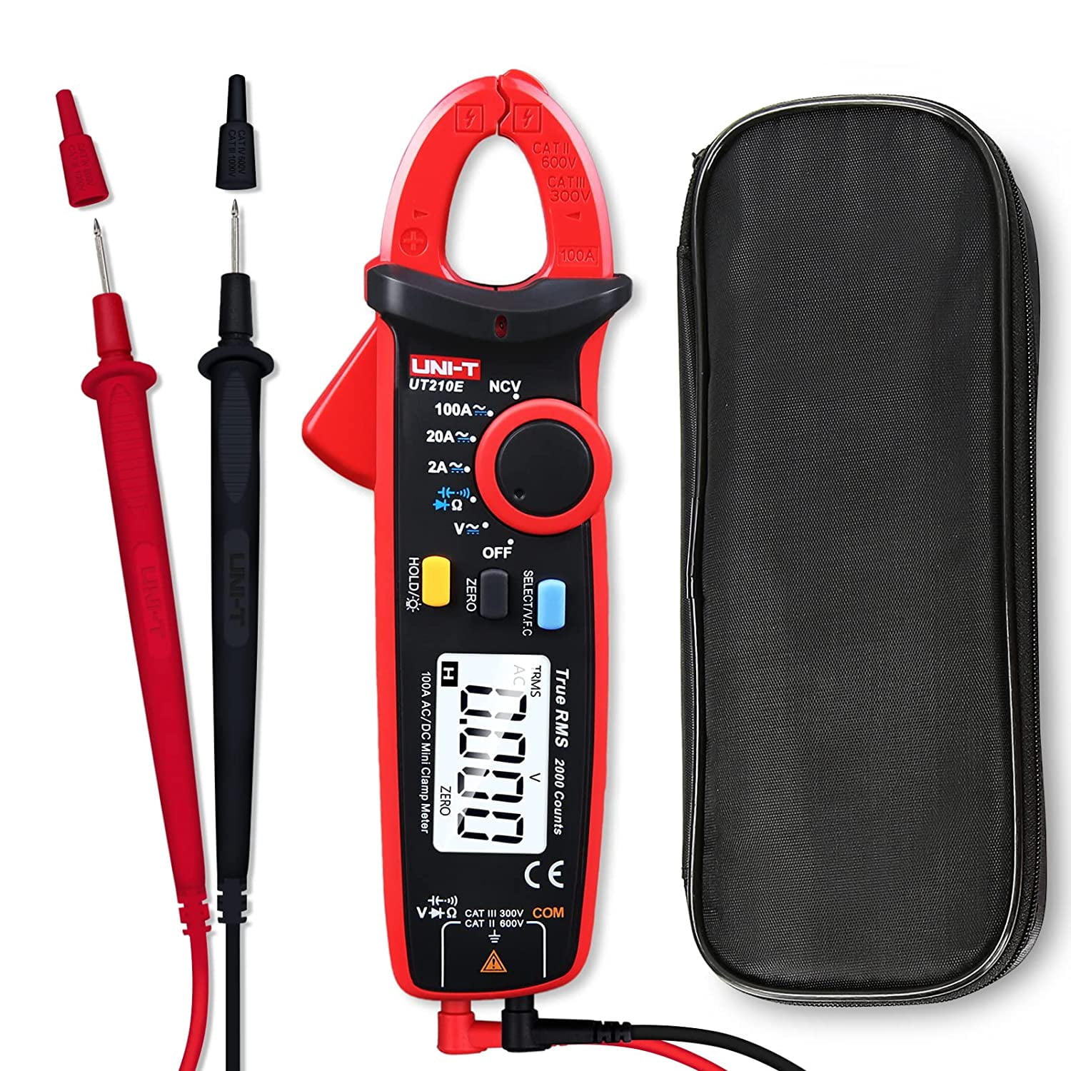 UT210e Digital Clamp Meter AC DC Amp Meter Clamp Multimeter True RMS ...
