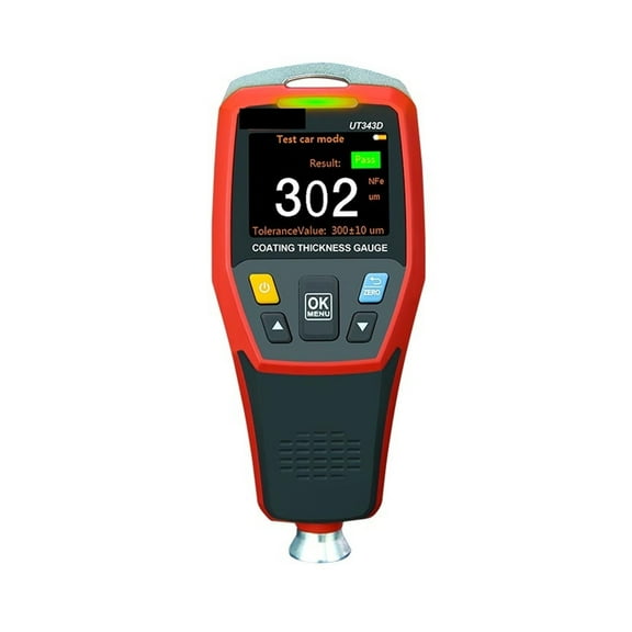UT343D Coating Thickness Gauge 0.1 Micron/0-1250um Automotive Paint Film Thickness Tester To Measure FE/NFE Paint Tools ,Multifunctional