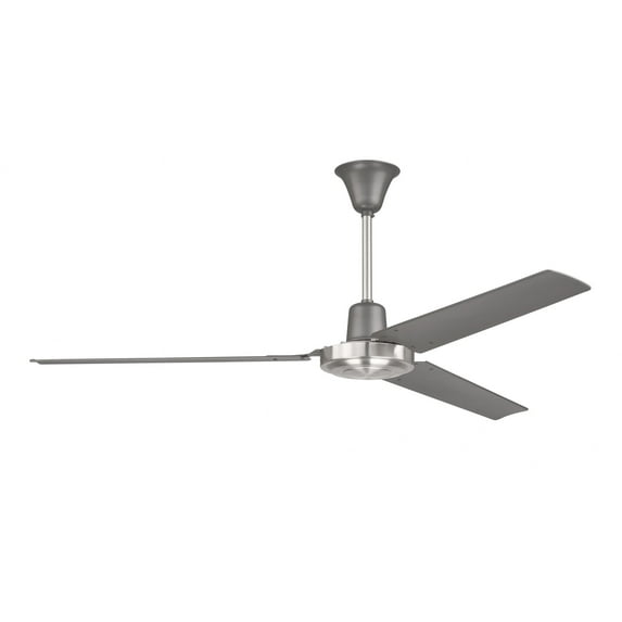 Craftmade Utility 56" Downrod Mount Heavy-Duty Ceiling Fan w/ 4 Speed Wall Control Titanium/Brushed Polished Nickel