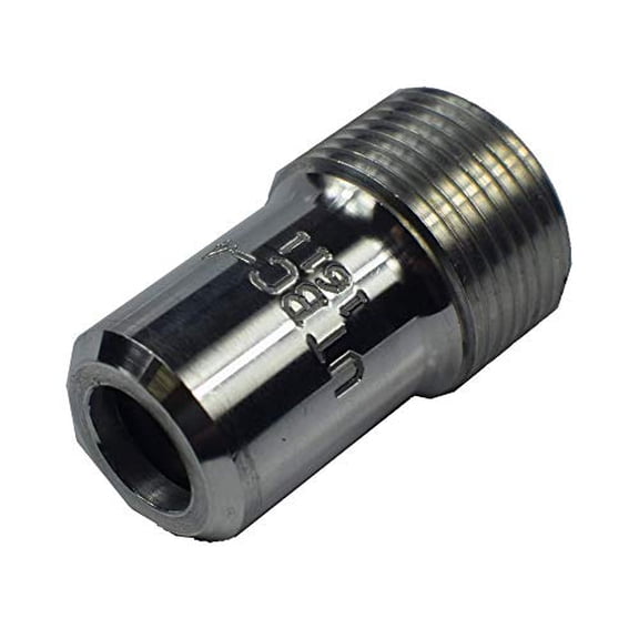 UTBC-5 Short Straight Boron Carbide 5/16" Bore Sandblaster Nozzle with Aluminum Jacket and 3/4" Fine Threads