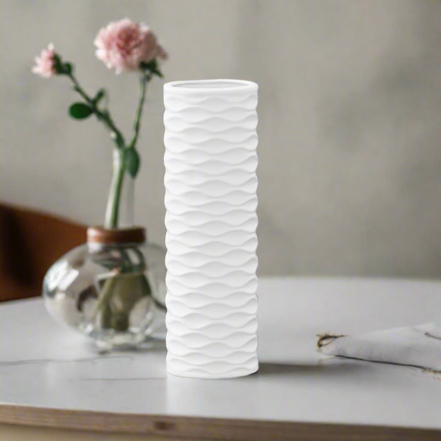 Cylindrical Rimmed Vase Cerava Ceramic Round Cylindrical Vase - Walmart.com