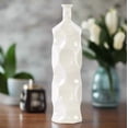 thumbnail image 1 of Urban Trends Ceramic Decorative White Vase Dimple Pattern Sides, Decor Center Piece for Home Décor for Living Room, Table, Office Decor, 1 of 9