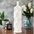 thumbnail image 1 of Dotty Ceramic Bottle Vase Decorative Flower Vase for Home Décor, Modern Dotted Design, Tabletop & Shelf Display -White, 1 of 9