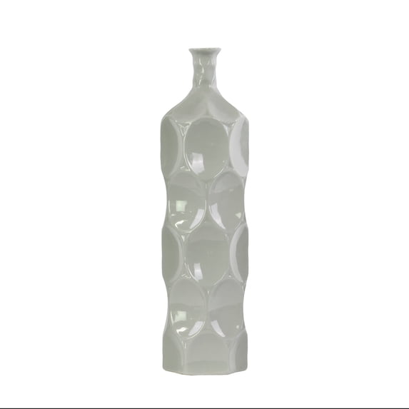 Urban Trends Ceramic Decorative Grey Vase Dimple Pattern Sides, Decor Center Piece for Home Décor for Living Room, Table, Office Decor