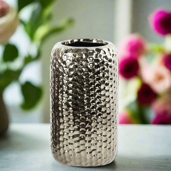 Rosa Ceramic Dimpled Round Vase