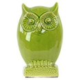 thumbnail image 1 of UTC28106 Ceramic Owl Figurine on Base SM Gloss Finish Yellow Green, 1 of 2
