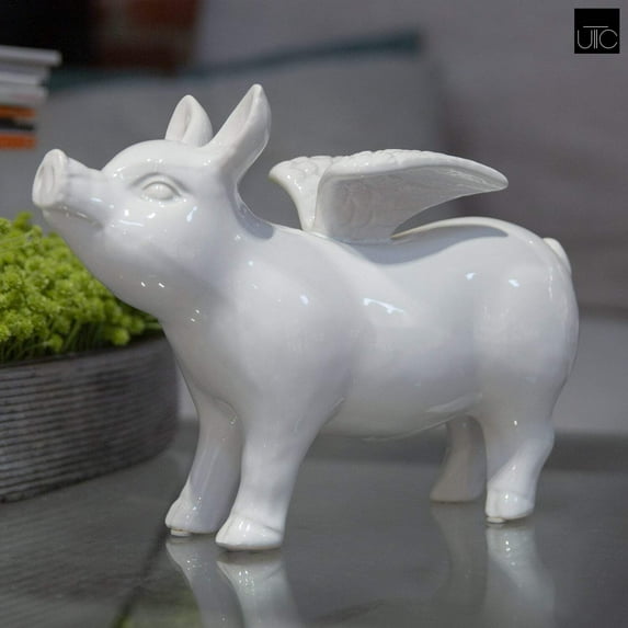 Piggy with Wings Ceramic Figurine