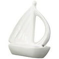 thumbnail image 1 of urban trends ceramic boat figurine, small, gloss white, 1 of 2