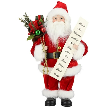 UTEN 13" Classic Santa Claus Christmas Figurine for Festive Holiday Home and Party Decoration