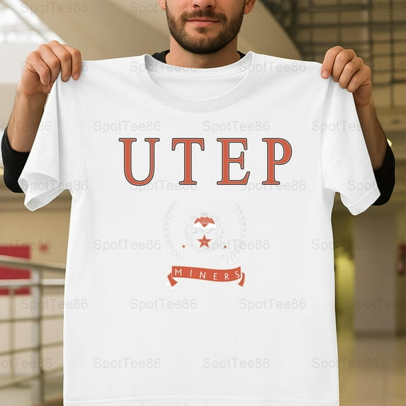 UTEP Miners Vintage Style El Paso Texas Collegiate Sports Graphic V11308 Unisex T-Shirt, Up to Size 5XL