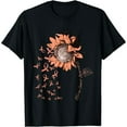 thumbnail image 1 of UTERINE CANCER Awareness Sunflower Peach Ribbon T-Shirt, 1 of 6