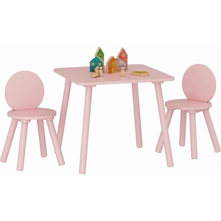 UTEX 2-in-1 Kids Table with 2 Chairs Set, Lotus