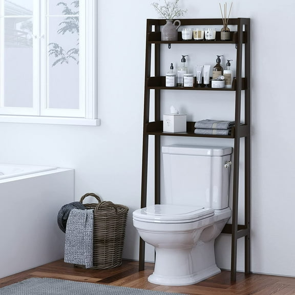 UTEX 3-Shelf Bathroom Organizer Over The Toilet, Bathroom Space saver, Bathroom Shelf, Espresso