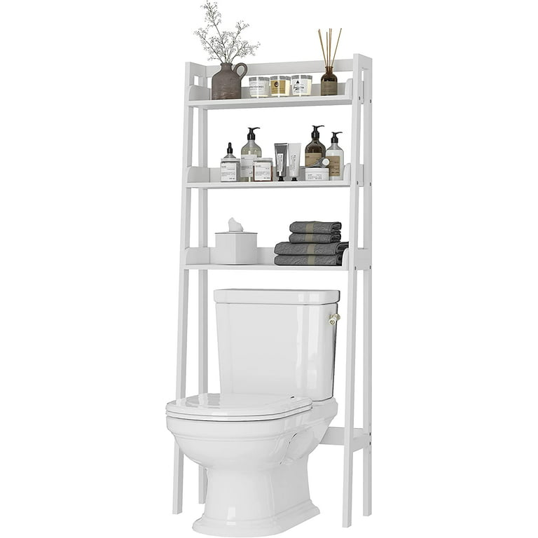 Utex 3-Shelf Bathroom Organizer Over The Toilet Bathroom Spacesaver White