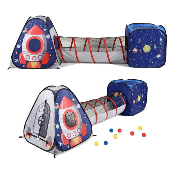 UTEX 3pc Space Astronaut Pop Up Play Tents with Tunnels for Kids, Boys, Girls, Babies and Toddlers, Indoor/Outdoor Playhouse CStem Inspired Design W/Solar System & Planet