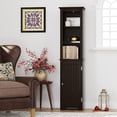 thumbnail image 1 of UTEX 64" Freestanding Storage Cabinet, Bathroom Tall Cabinet with Doors and Shelves, Free Standing Linen Tower, Home Storage Furniture,Espresso, 1 of 9