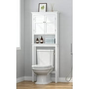 UTEX Bathroom Storage Over The Toilet, Bathroom Cabinet Organizer with Adjustable Shelves, Bathroom Space Saver for Bathroom, White