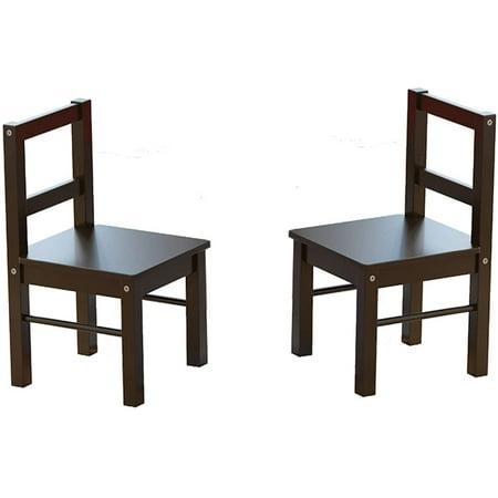 UTEX Child's Wooden Chair Pair for Play or Activity, Set of 2, Espresso